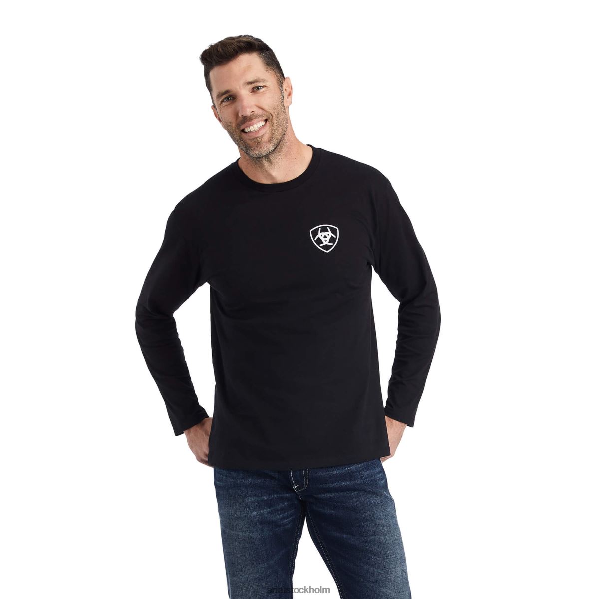 blast Ariat typ crest t-shirt svart män F0484746
