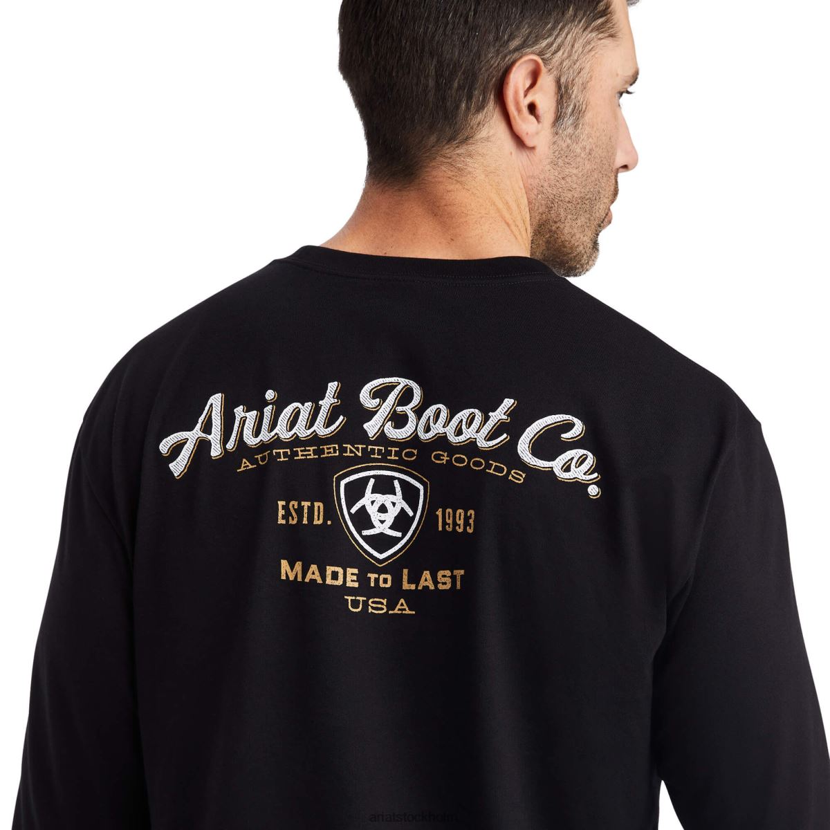 blast Ariat typ crest t-shirt svart män F0484746