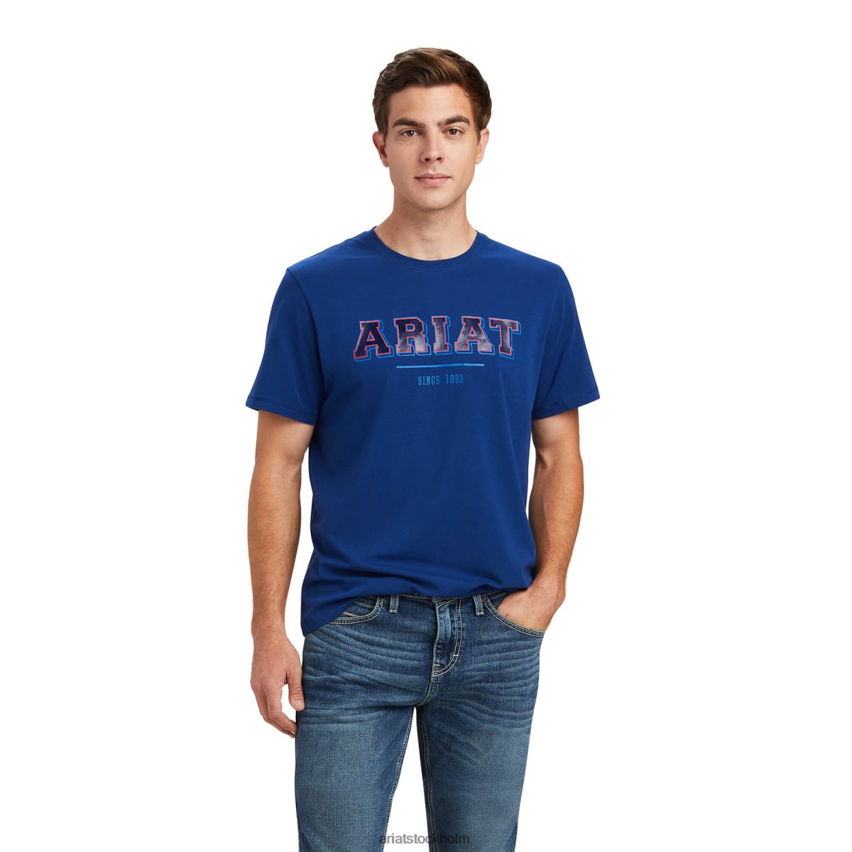 blast Ariat varsity t-shirt gods blå män F0484730