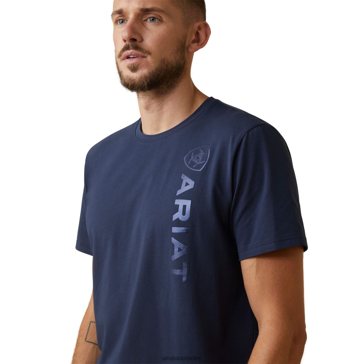 blast Ariat vertikal logotyp t-shirt Marin män F0484754