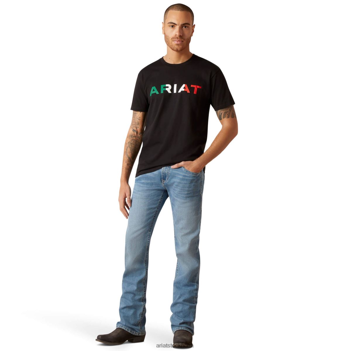blast Ariat viva mexico t-shirt svart män F0484563