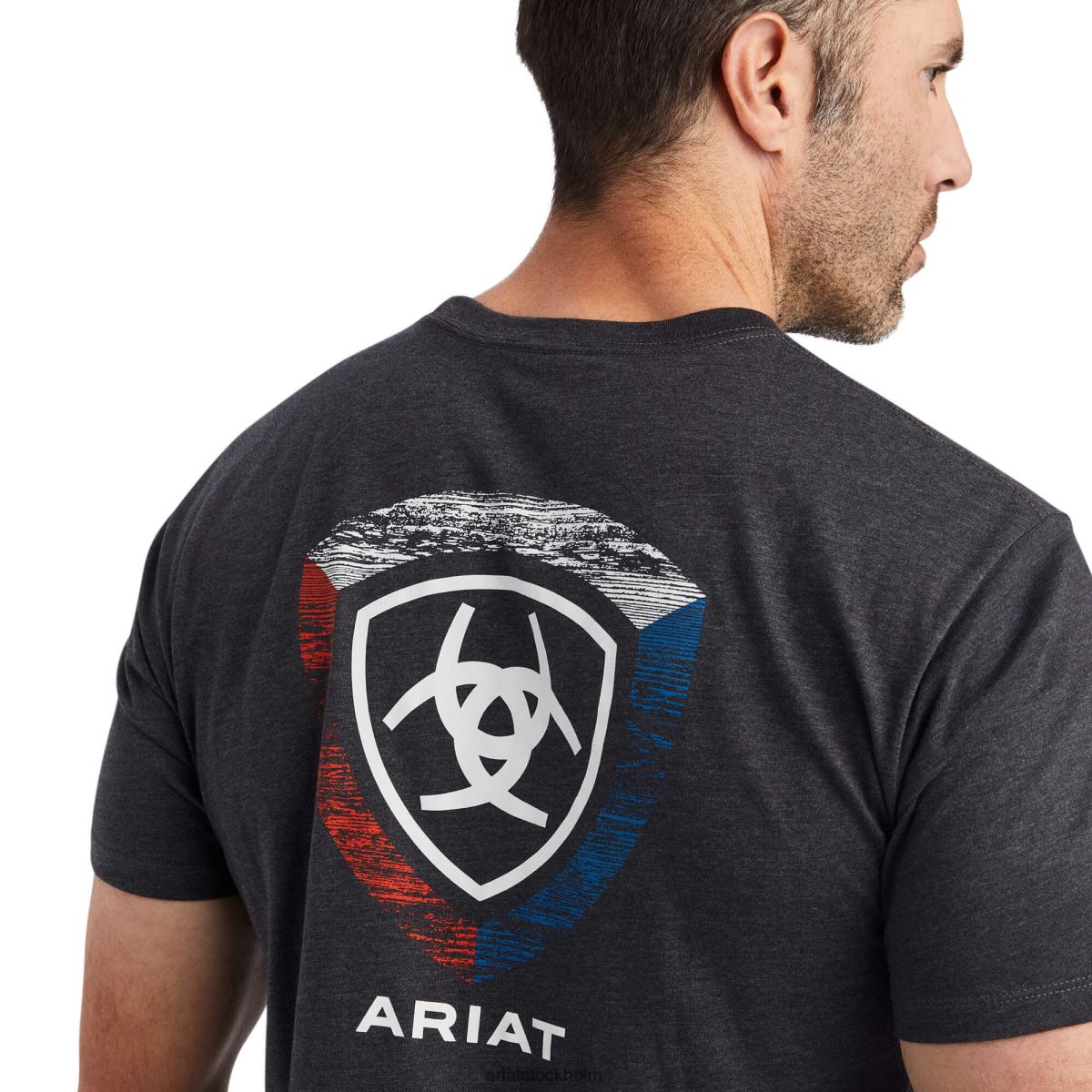 blast Ariat woodgrain sköld t-shirt kolljung män F0484559