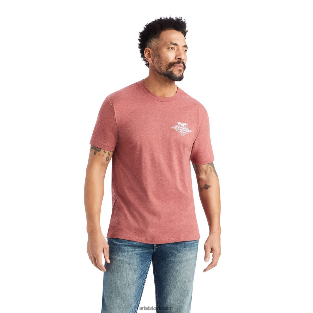 blast Ariat work eagle t-shirt röd lerljung män F0484742