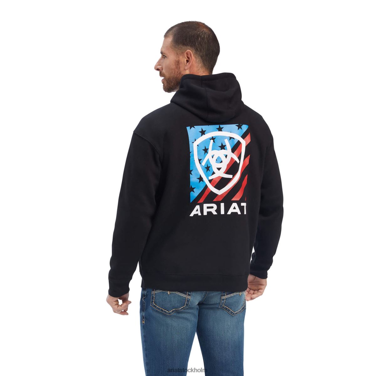 blast Ariat americana block sweatshirt svart män F04841434