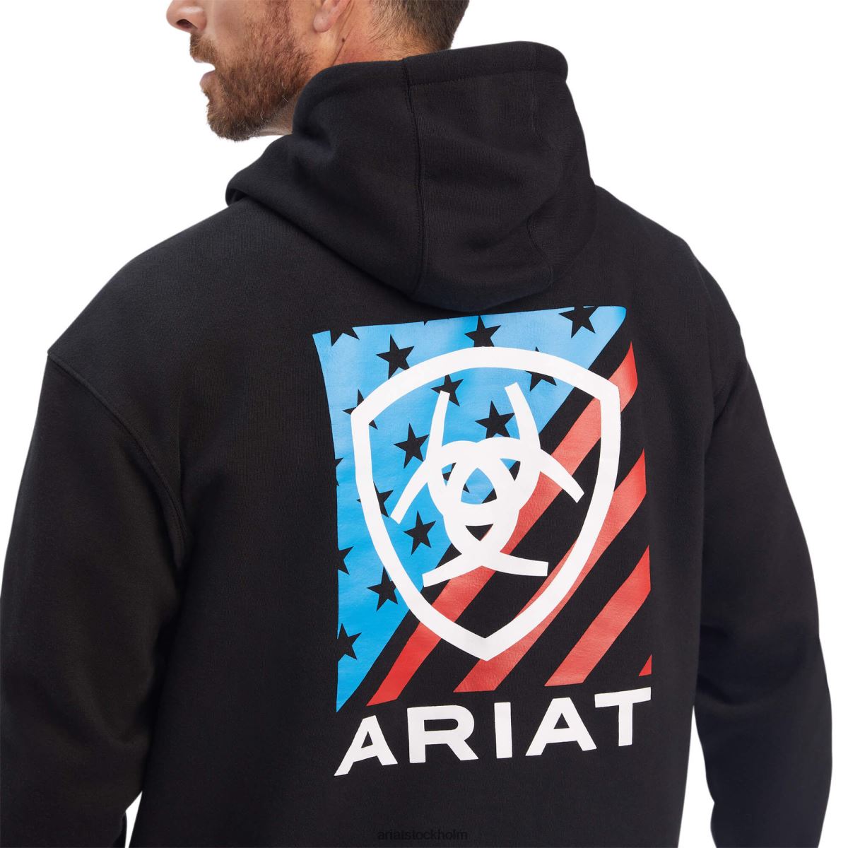 blast Ariat americana block sweatshirt svart män F04841434