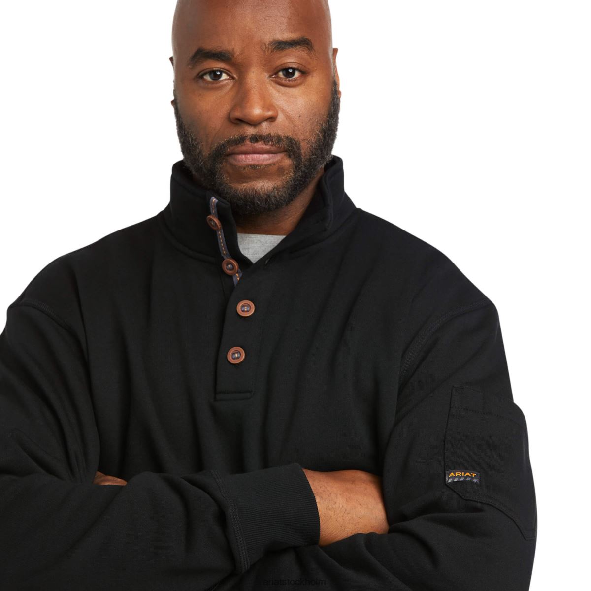 blast Ariat armeringsjärn övertid fleecetröja svart män F04841430