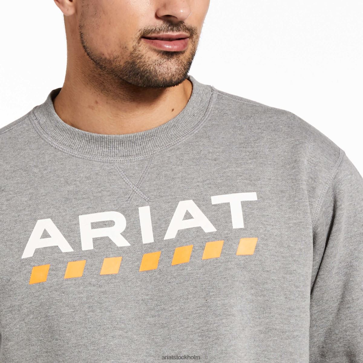 blast Ariat armeringsjärn workman logotyp sweatshirt gråmelerad män F04841454