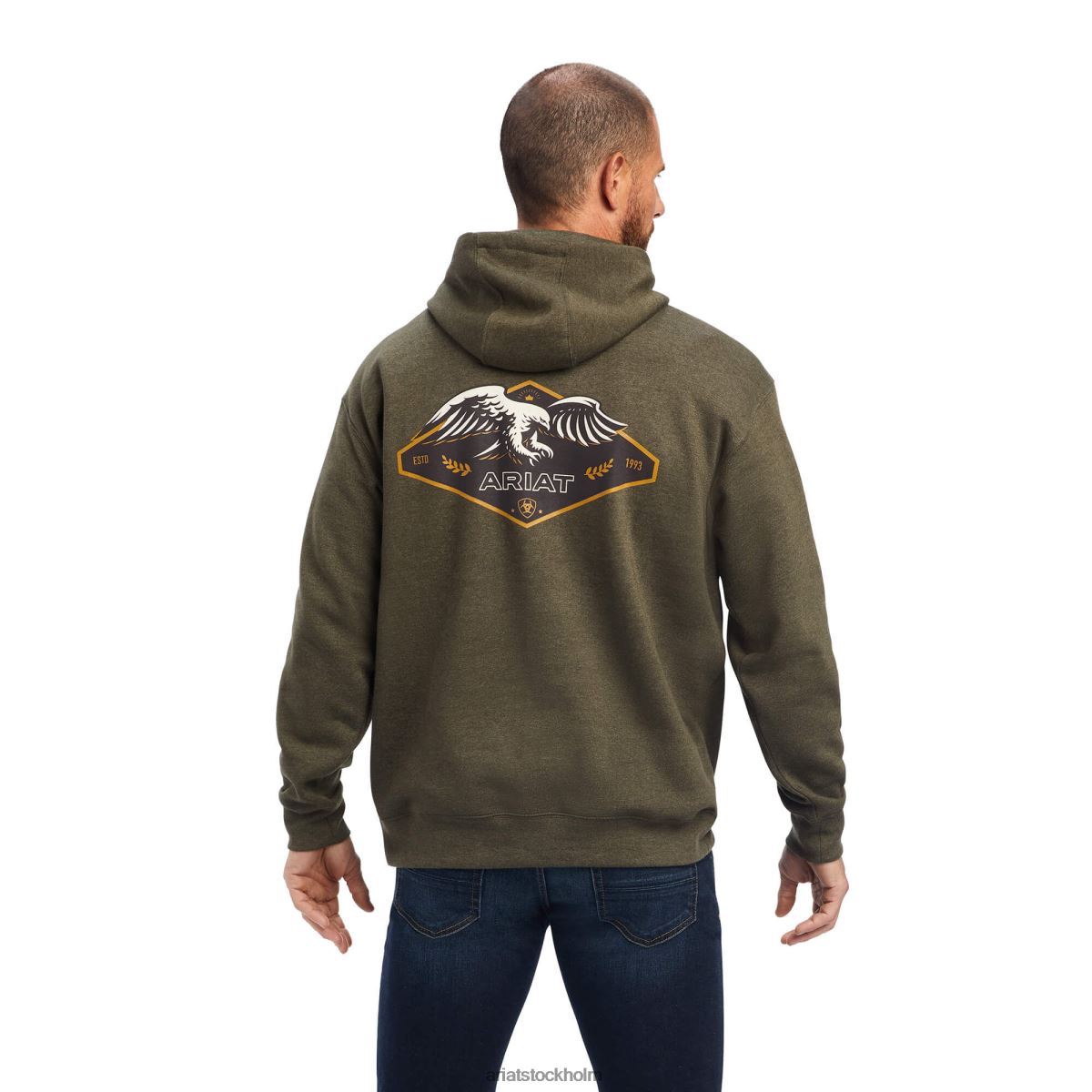 blast Ariat devotion eagle sweatshirt saltlake olivljung män F04841438