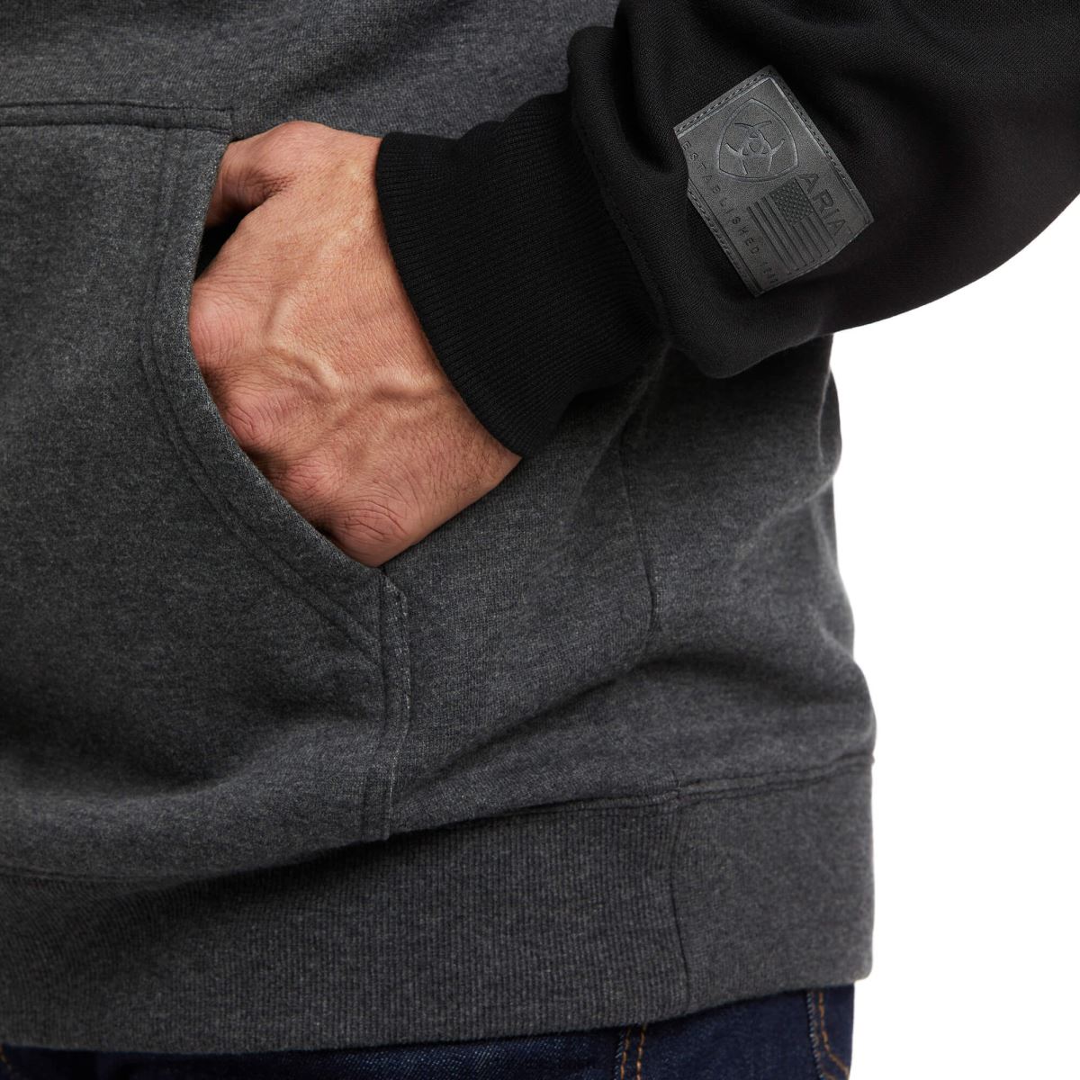 blast Ariat lyfttröja med luvtröja chenille svart män F04841478