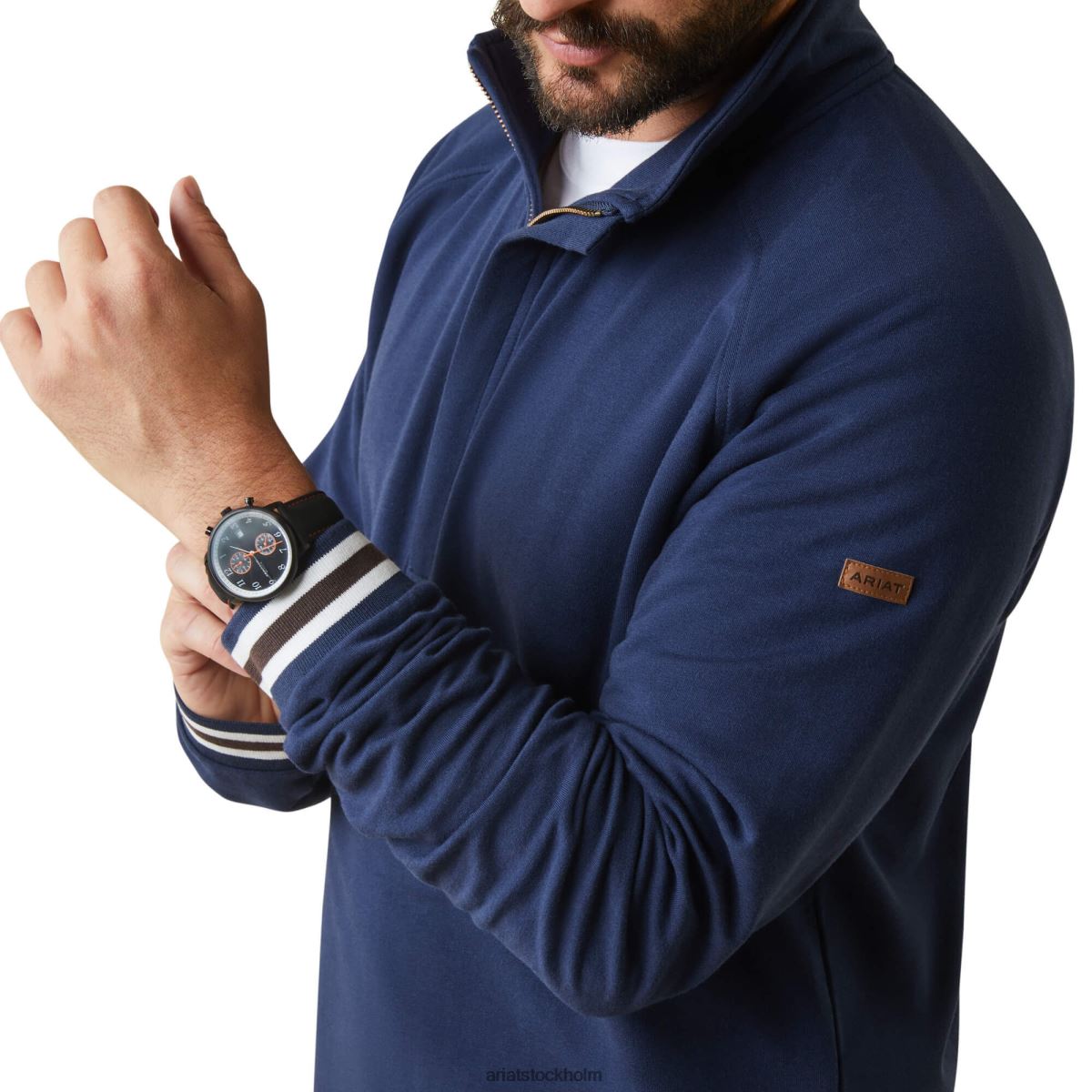 blast Ariat portola tröja med 1/2 dragkedja Marin män F04841506