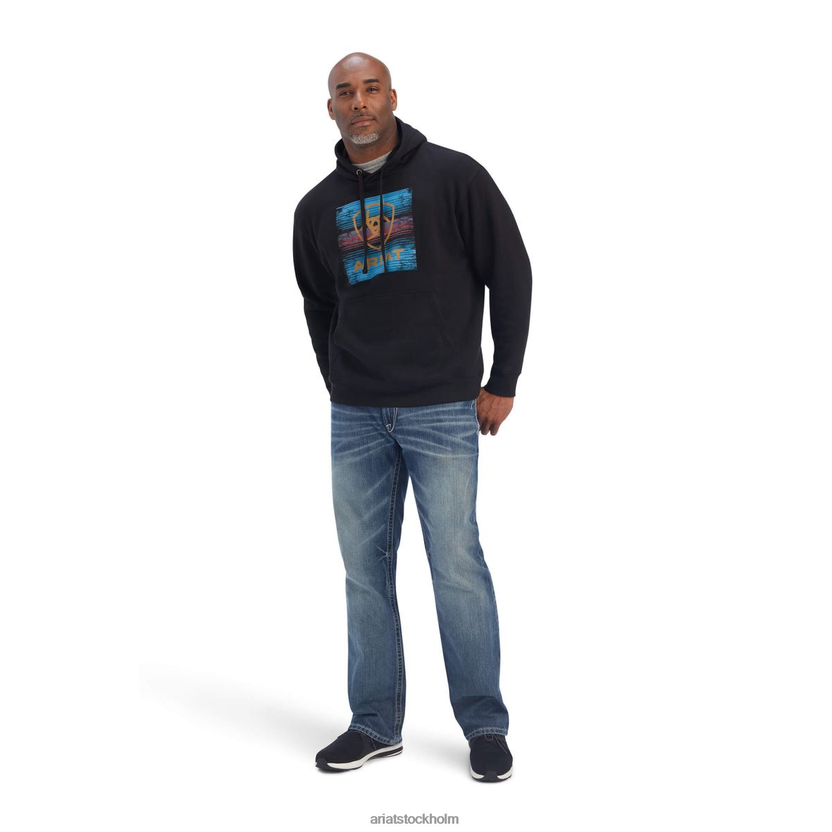 blast Ariat serape block sweatshirt svart män F04841427