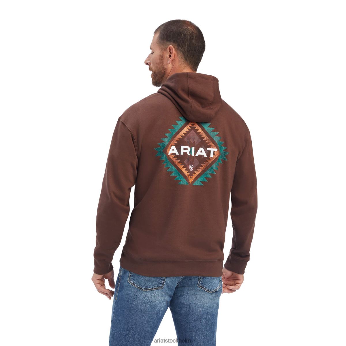 blast Ariat sydväst läder sweatshirt kastanj män F04841487