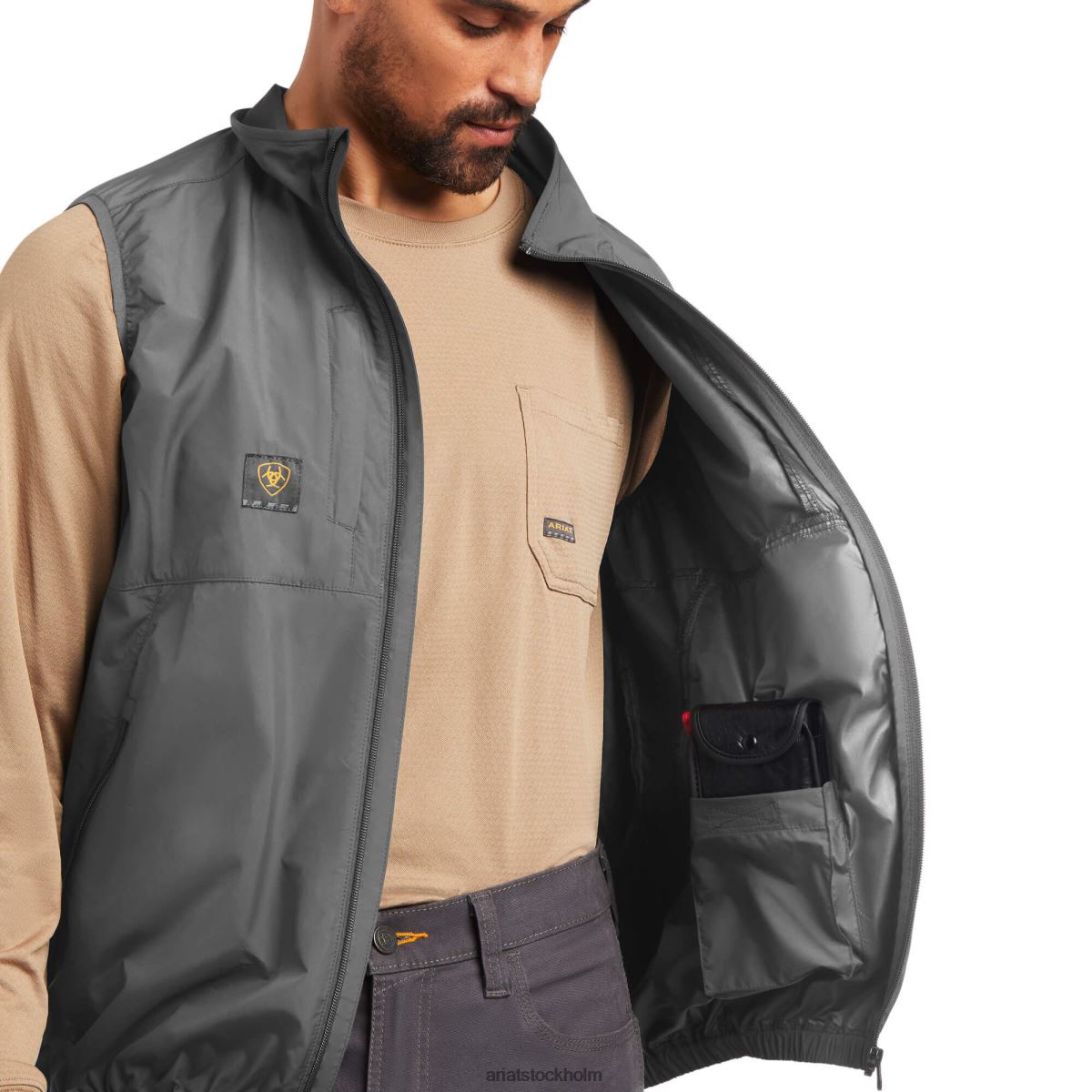 blast Ariat armeringsjärn elitserien vind kylväst armeringsjärn grå män F04841661