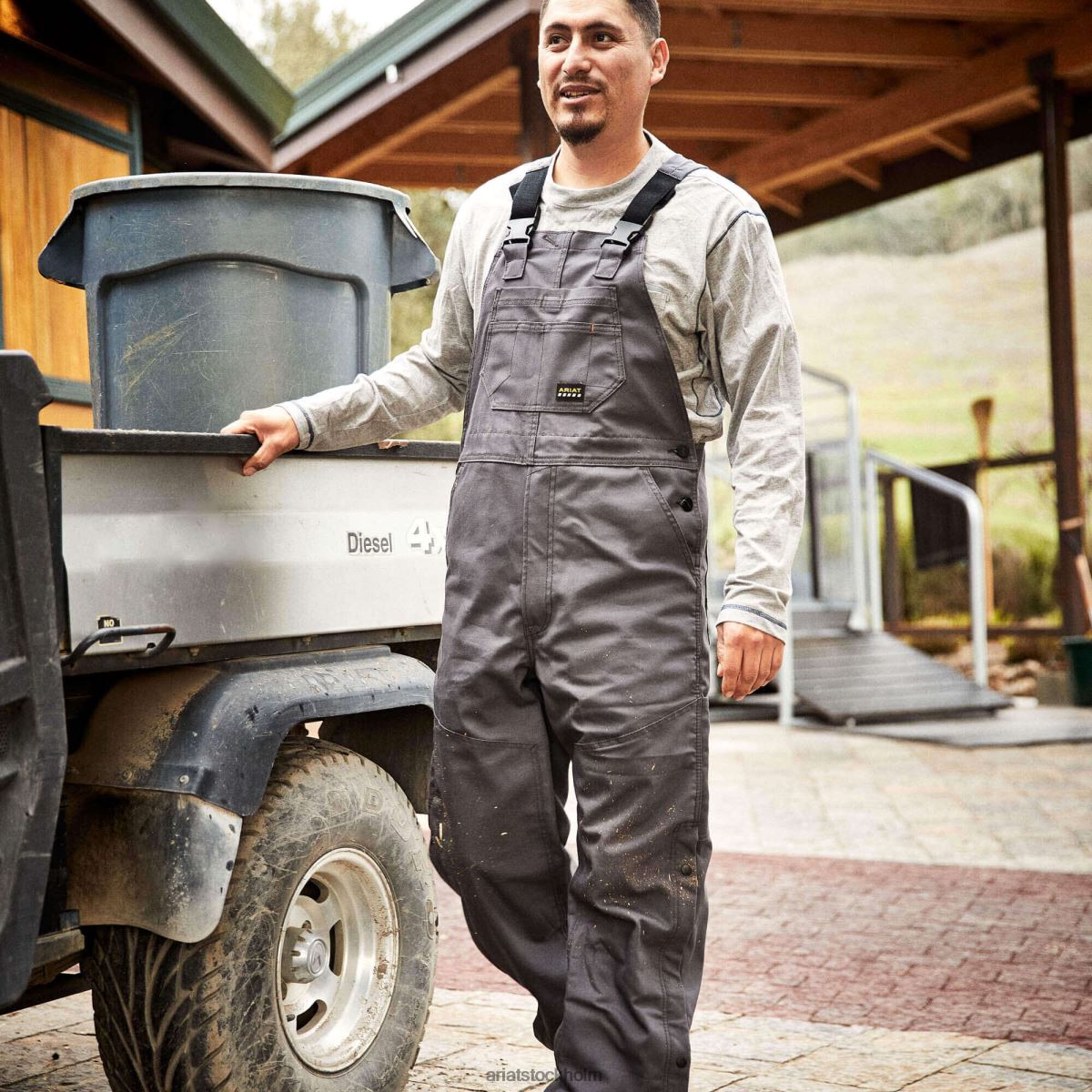 bottnar Ariat armeringsjärn duracanvas ofodrad haklapp armeringsjärn grå män F04841750