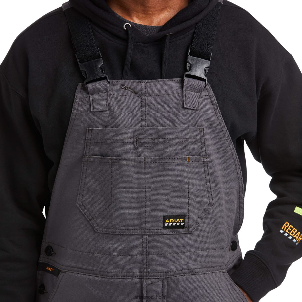 bottnar Ariat armeringsjärn duracanvas stretchisolerad haklapp armeringsjärn grå män F04841744