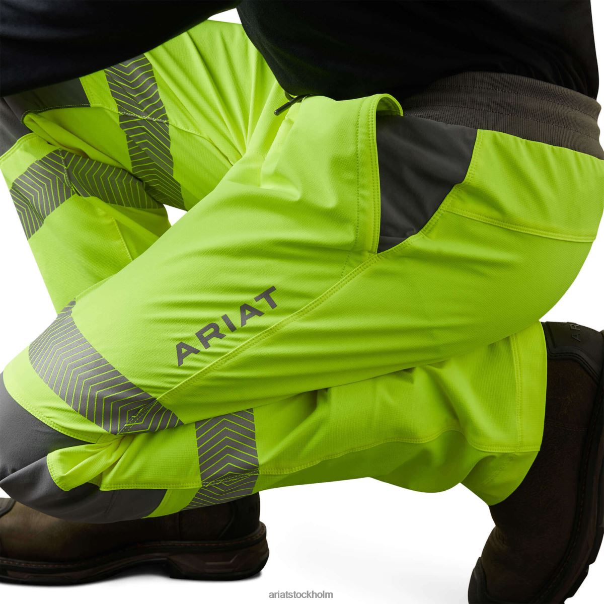 bottnar Ariat armeringsjärn durastretch pådragbar rak byxa hej vis gul män F04841768