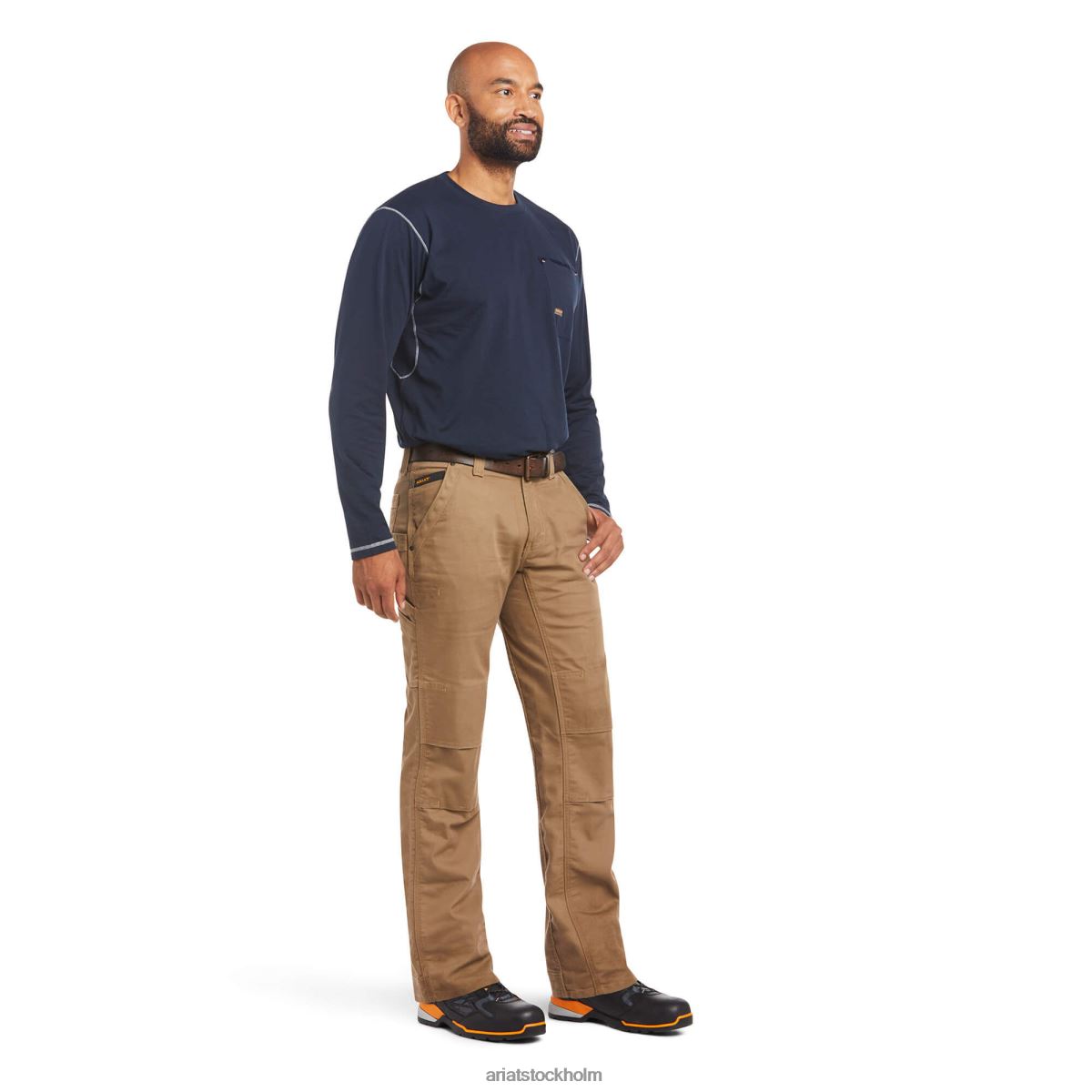 bottnar Ariat armeringsjärn m4 avslappnad durastretch canvas verktyg boot cut byxa fält khaki män F04841757