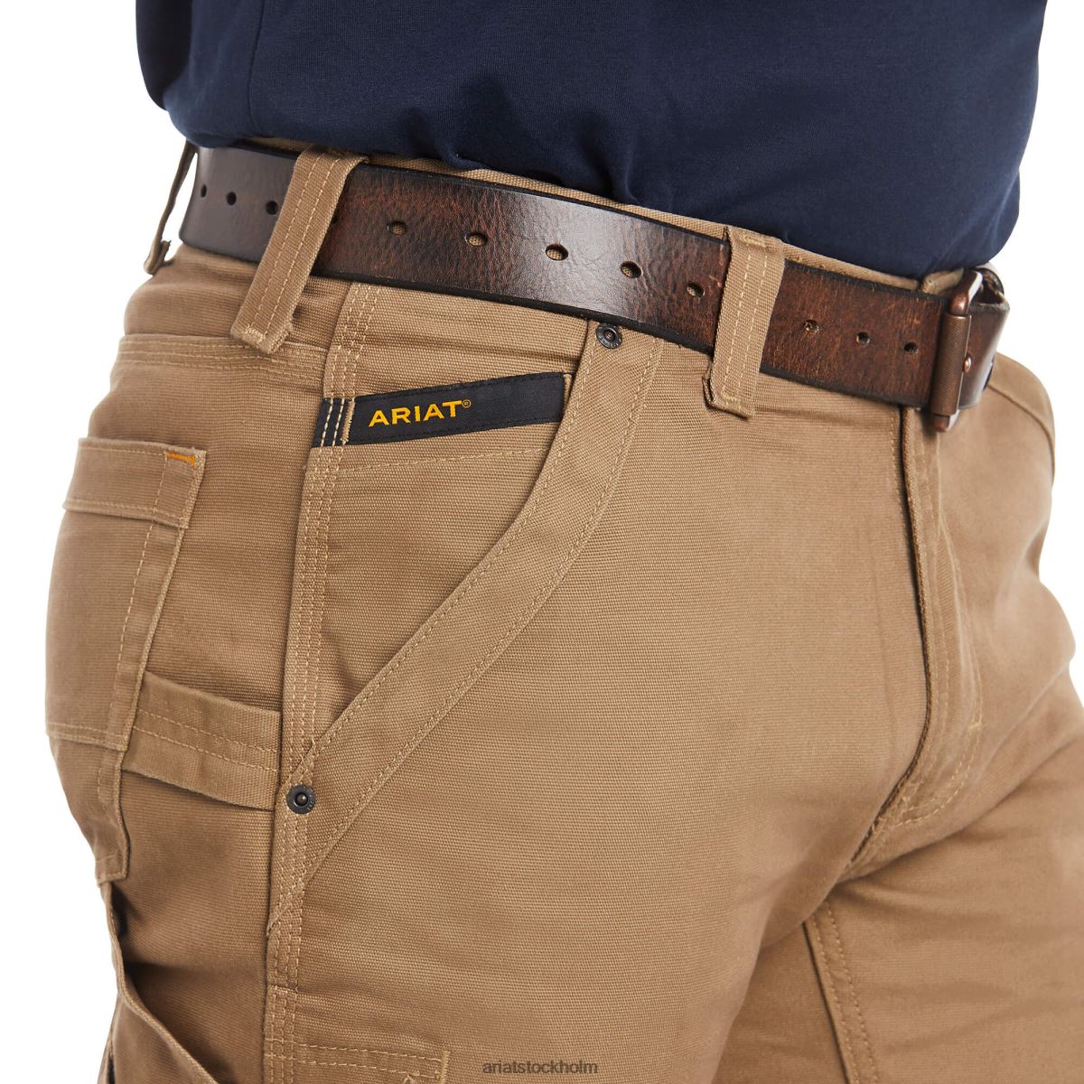bottnar Ariat armeringsjärn m4 avslappnad durastretch canvas verktyg boot cut byxa fält khaki män F04841757