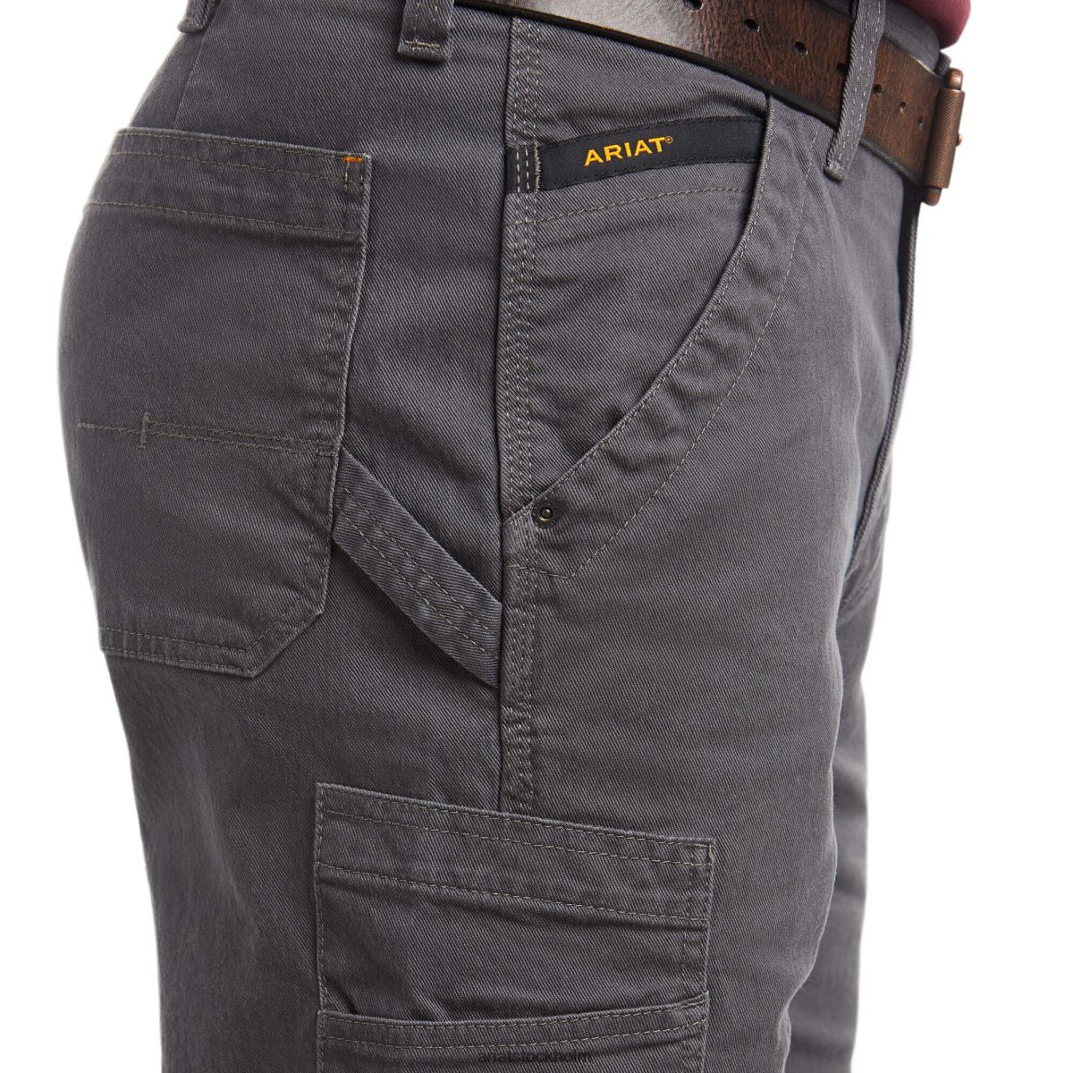 bottnar Ariat armeringsjärn m4 avslappnad durastretch tvättad byxa i twill byxa armeringsjärn grå män F0484531