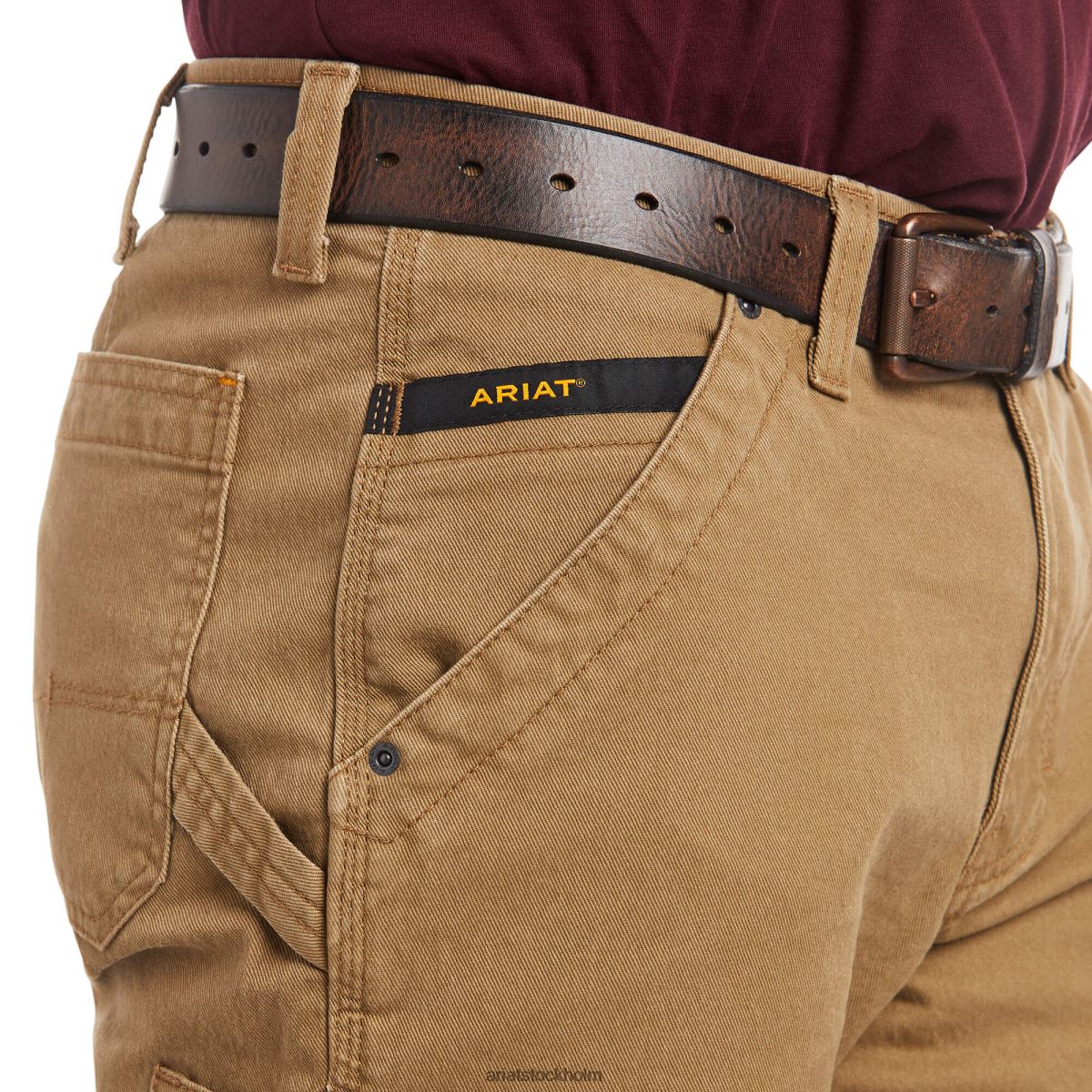 bottnar Ariat armeringsjärn m4 avslappnad durastretch tvättad byxa i twill byxa fält khaki män F0484526