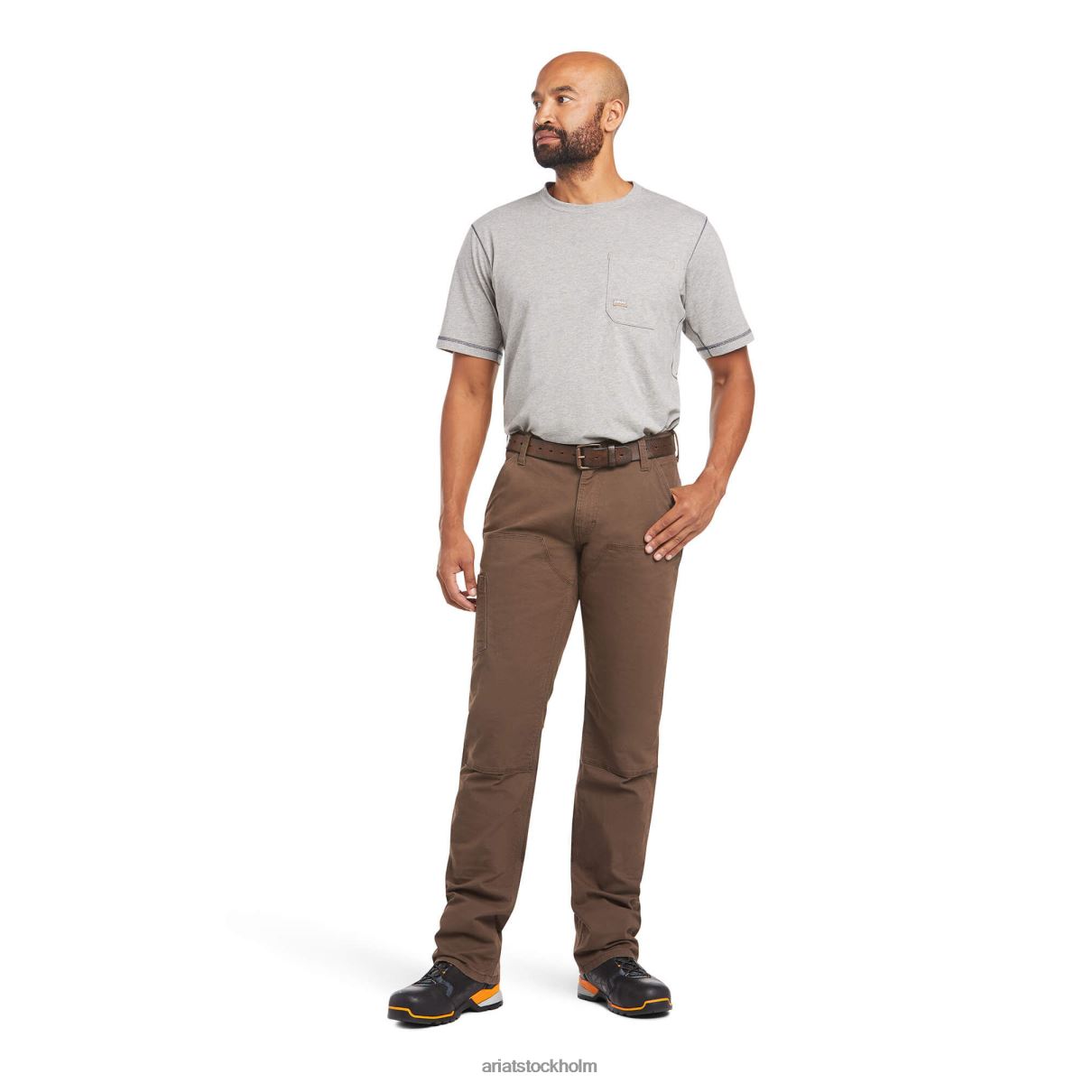 bottnar Ariat armeringsjärn m4 låg resp durastretch-tillverkad tuff dubbel front, stapelbar byxa med raka ben gärdsmyg män F04841728
