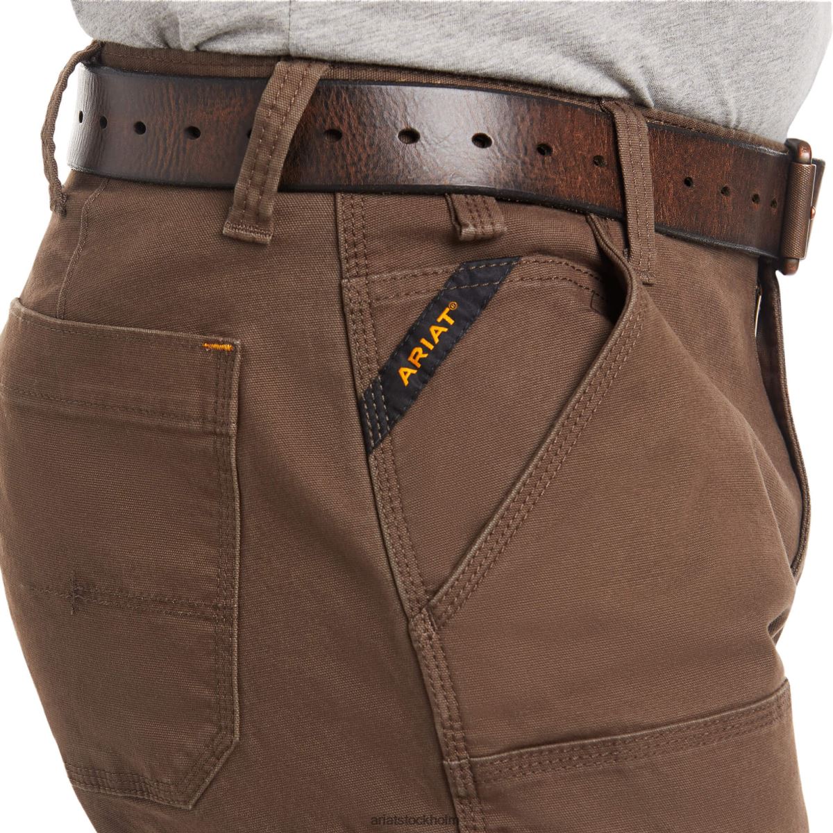 bottnar Ariat armeringsjärn m4 låg resp durastretch-tillverkad tuff dubbel front, stapelbar byxa med raka ben gärdsmyg män F04841728