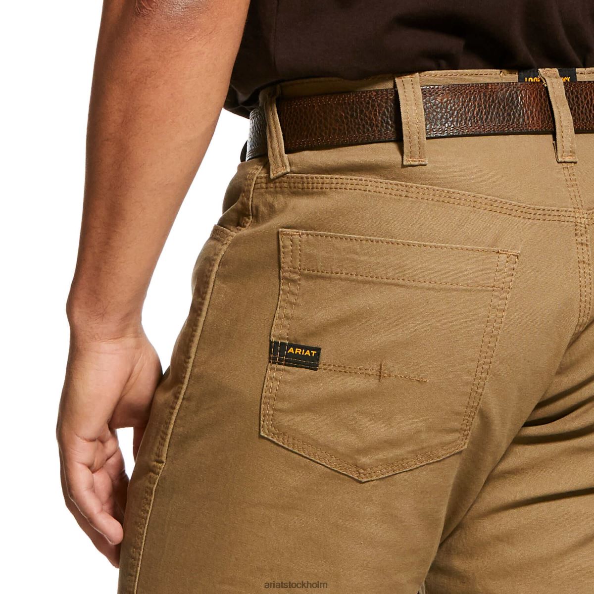 bottnar Ariat armeringsjärn m4 låg resp durastretch tillverkad tuff staplingsbar byxa med raka ben fält khaki män F0484529