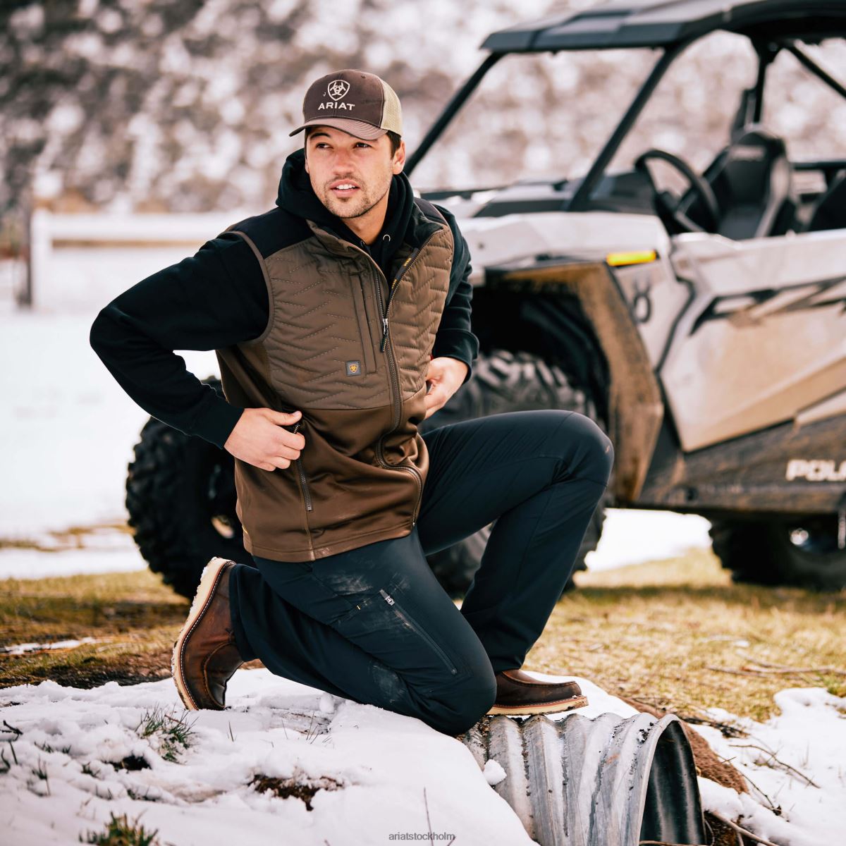 bottnar Ariat armeringsjärn m5 rak durastretch dritek softshell rak byxa svart män F04841762