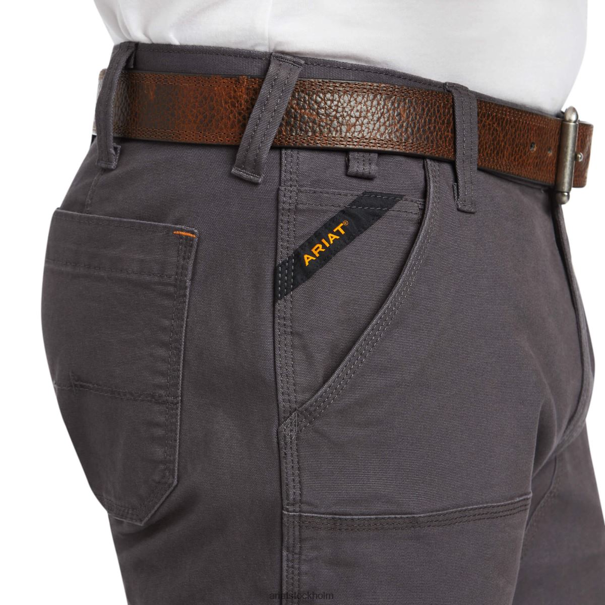 bottnar Ariat armeringsjärn m7 slim durastretch gjort tuff dubbel front rak byxa armeringsjärn grå män F04841733