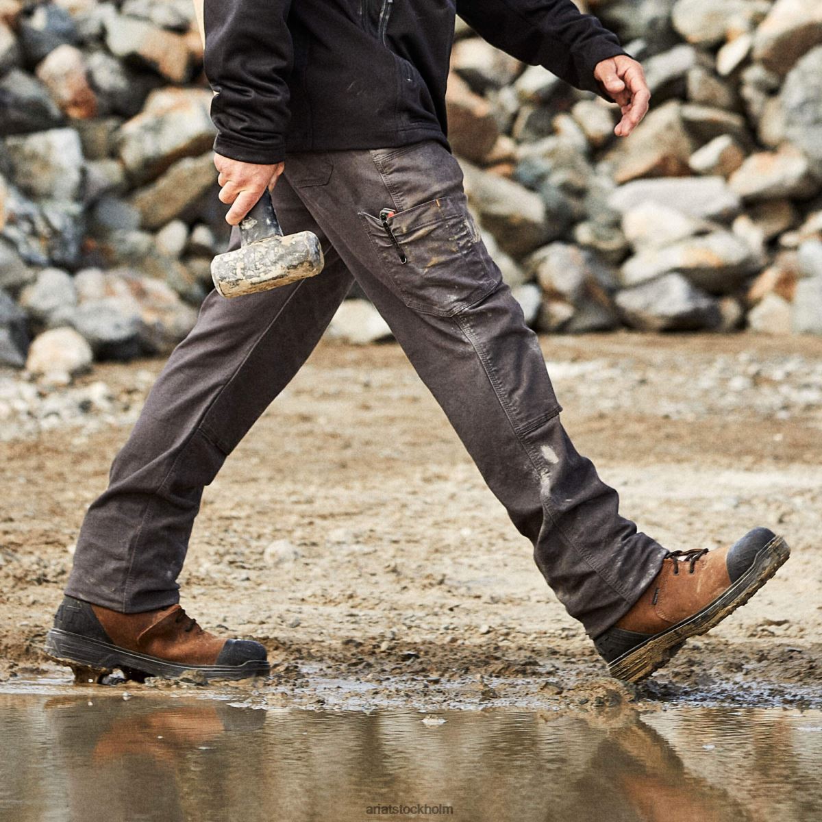 bottnar Ariat armeringsjärn m7 slim durastretch gjort tuff dubbel front rak byxa armeringsjärn grå män F04841733