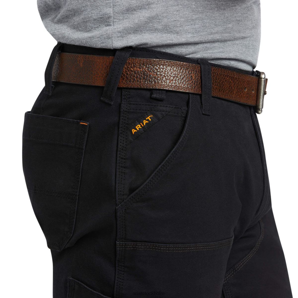 bottnar Ariat armeringsjärn m7 slim durastretch gjort tuff dubbel front rak byxa svart män F04841743