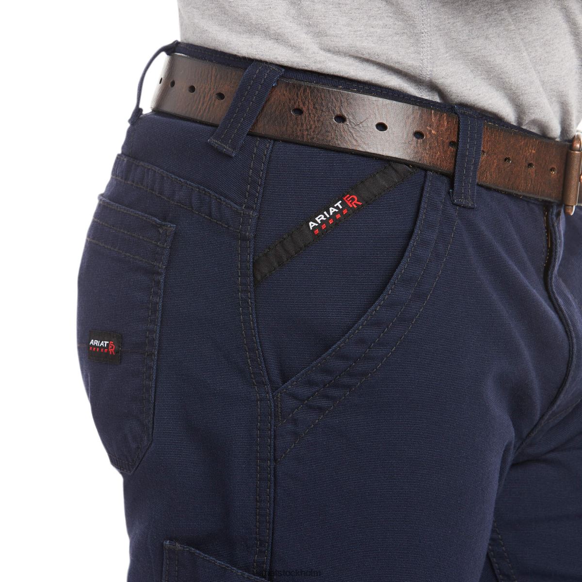 bottnar Ariat fr m5 rak stretch duralight canvas staplingsbar byxa med raka ben Marin män F04841683
