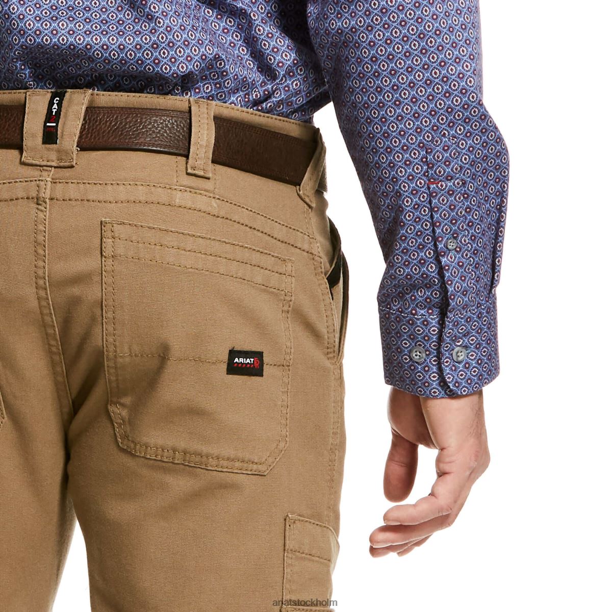 bottnar Ariat fr m5 rak stretch duralight canvas staplingsbar byxa med raka ben fält khaki män F0484539