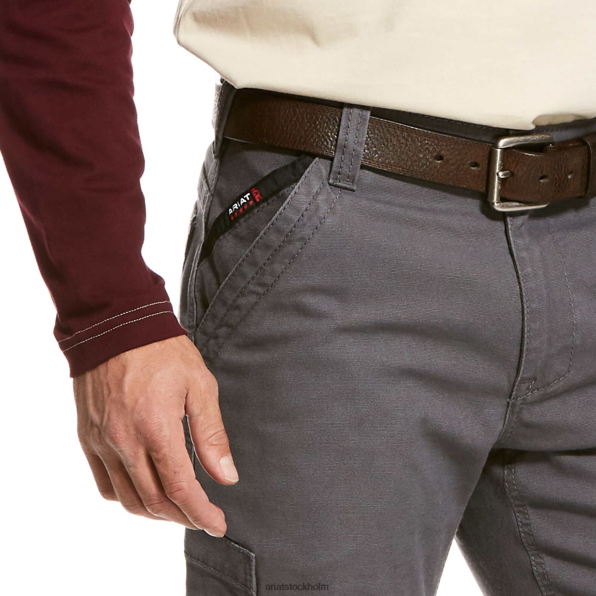 bottnar Ariat fr m5 rak stretch duralight canvas staplingsbar byxa med raka ben järngrå män F0484547