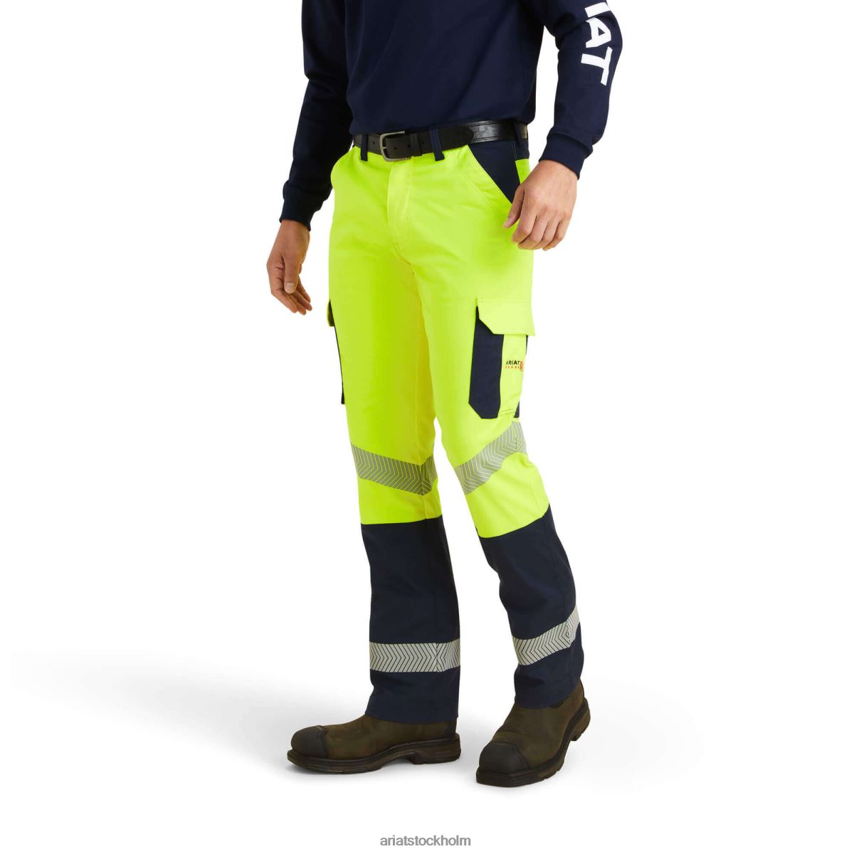 bottnar Ariat fr m7 slim duralight stretch ripstop rak byxa hej vis gul män F04841720