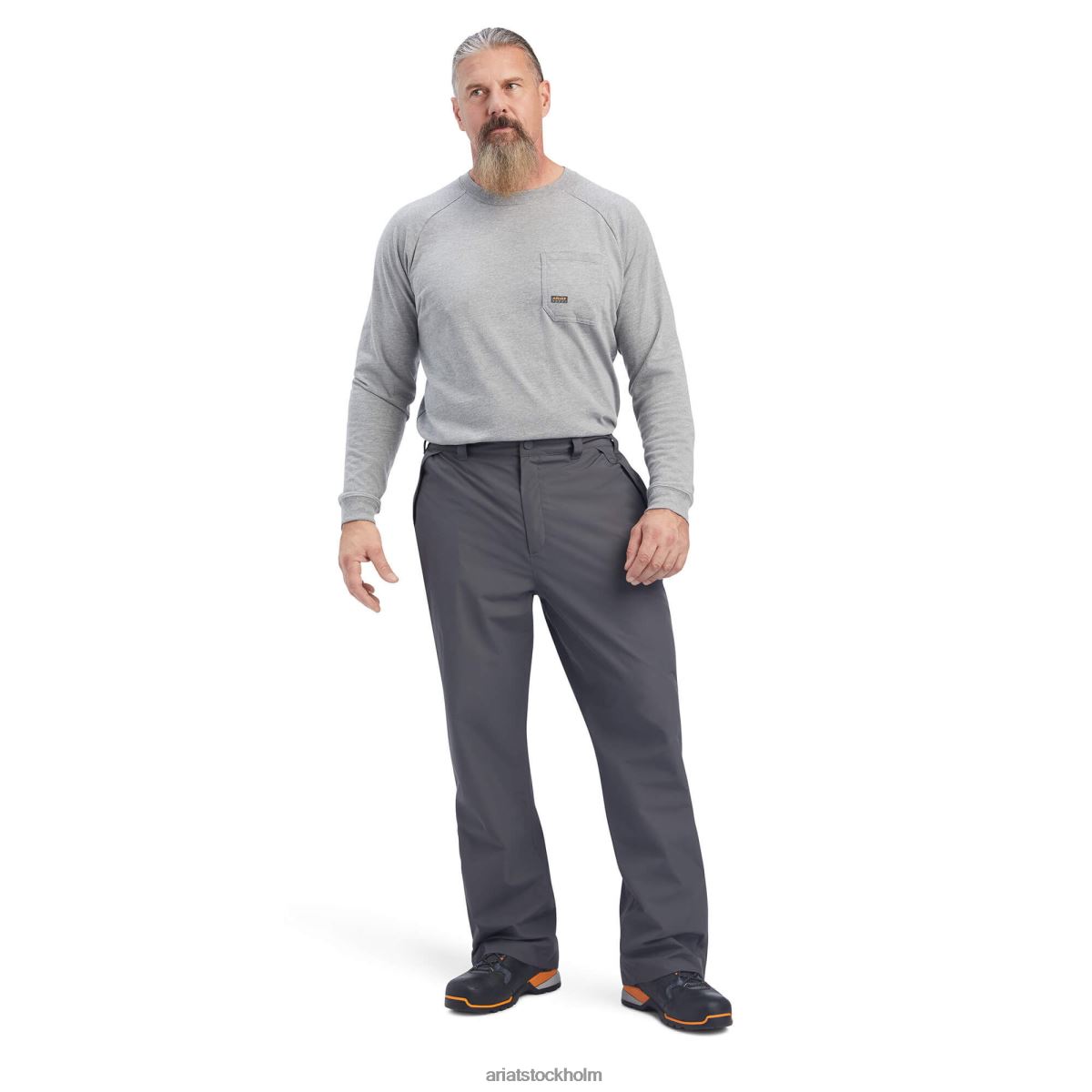 bottnar Ariat rebar stormshell vattentät byxa armeringsjärn grå män F04841764