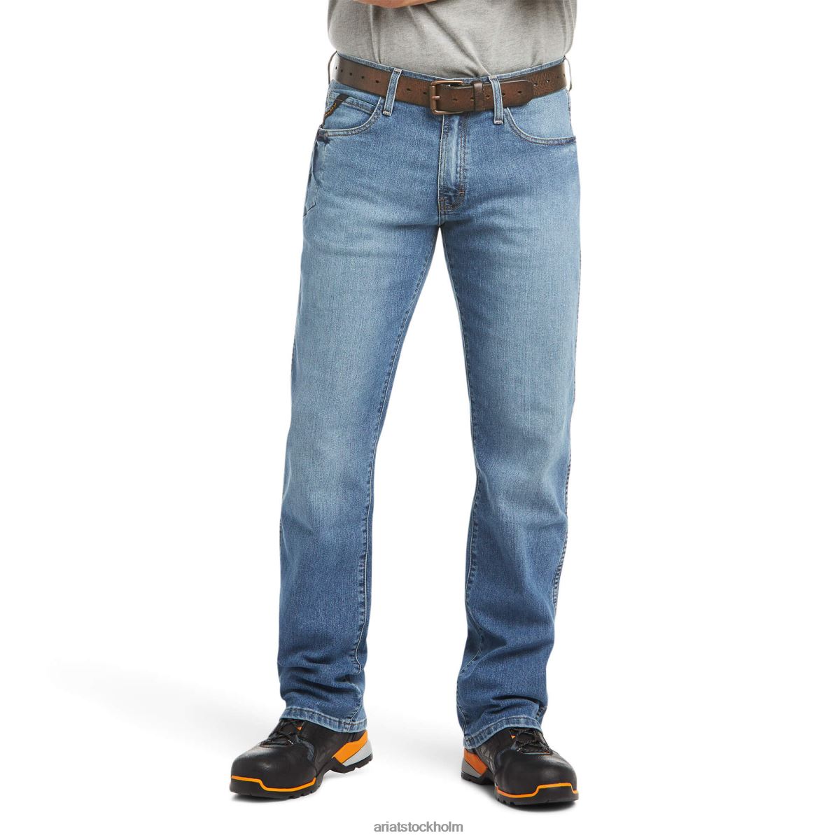 bottnar Ariat armeringsjärn m4 avslappnad durastretch basic boot cut jean blå dis män F0484487