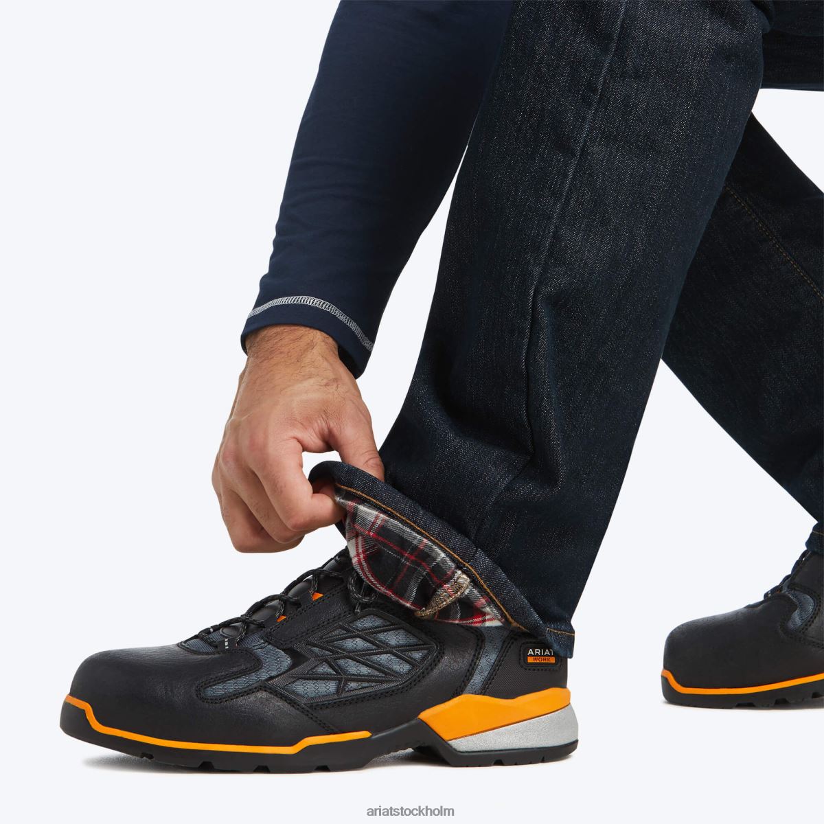 bottnar Ariat armeringsjärn m4 avslappnad durastretch basic flanellfodrad boot cut jean Skölj män F04841753