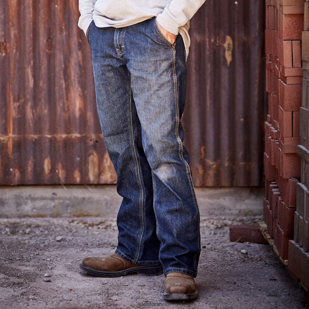 bottnar Ariat armeringsjärn m5 rak durastretch kant stapelbar jean med raka ben järnsidan män F0484490