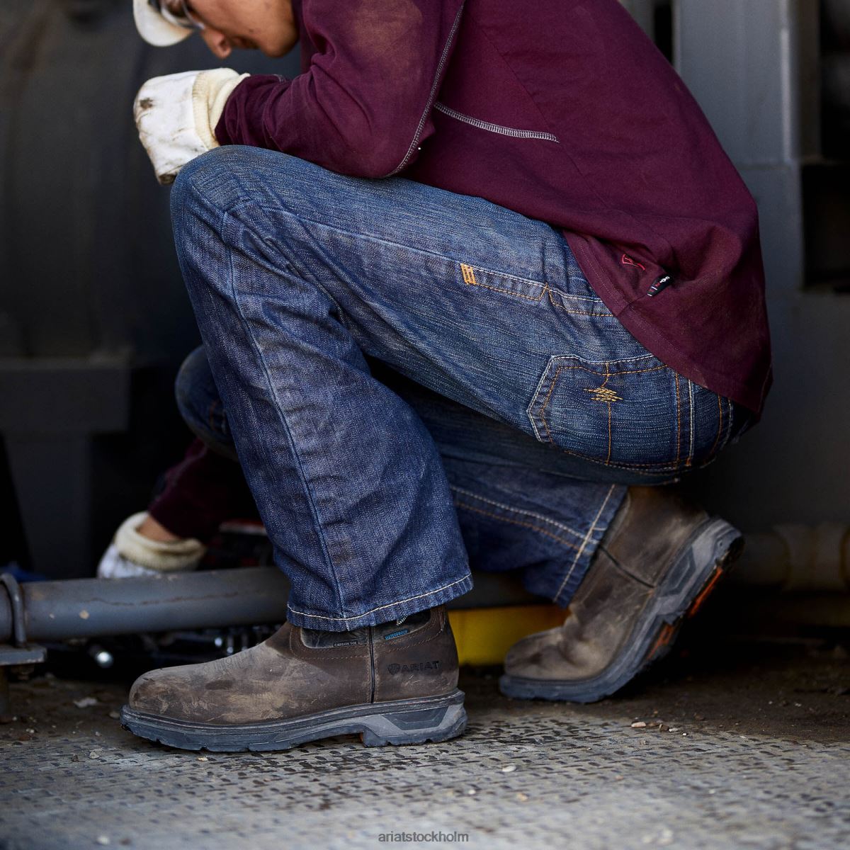 bottnar Ariat fr m5 rak basic jeans med raka ben som kan staplas skiffer män F04841707