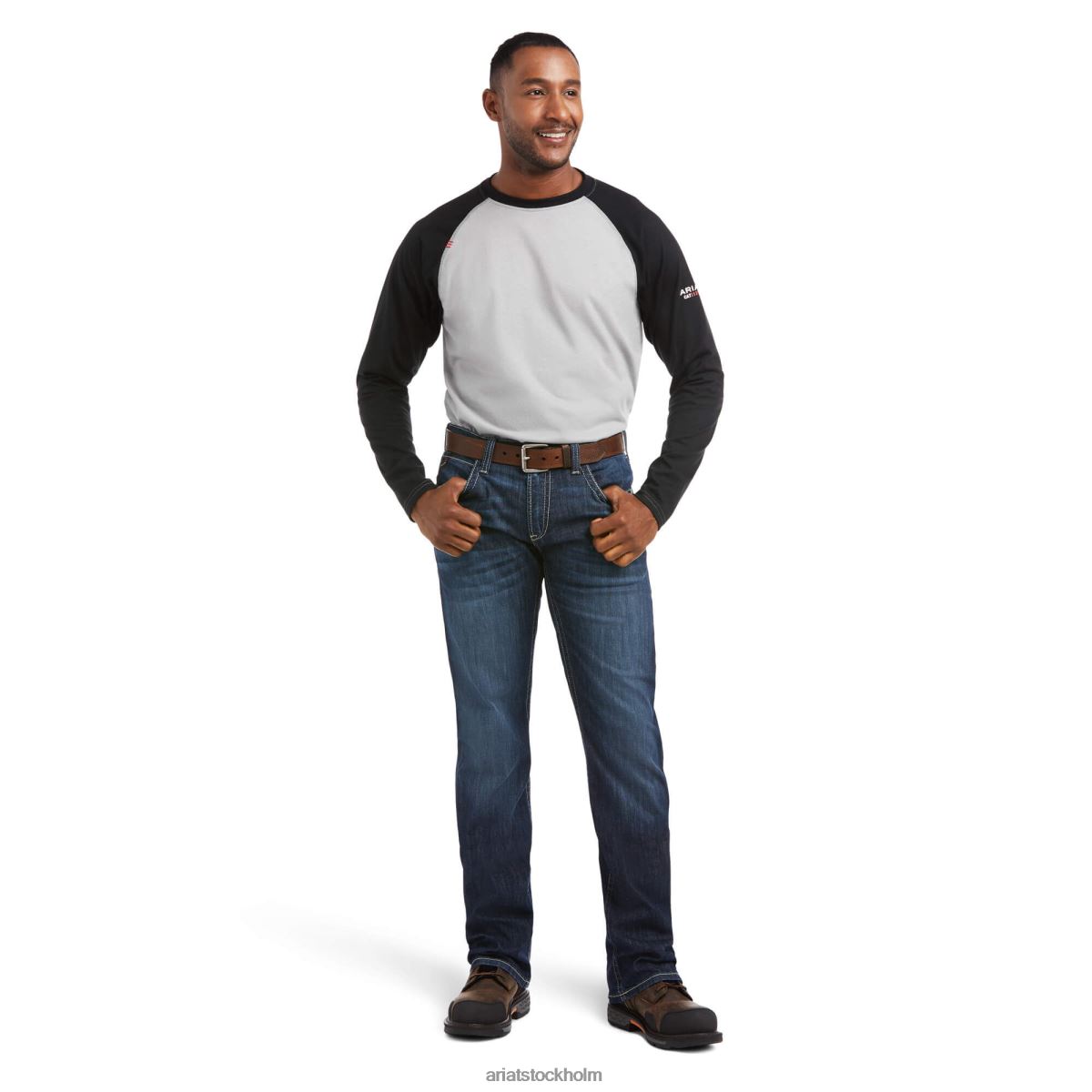 bottnar Ariat fr m5 rak duralight stretch coltrane jeans med raka ben fakturering män F04841697