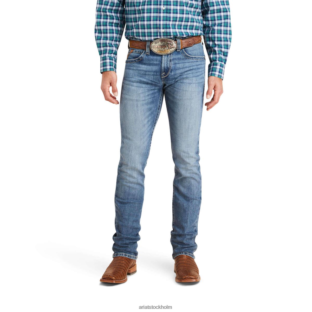bottnar Ariat m7 slim stowell raka jeans poppel män F0484505
