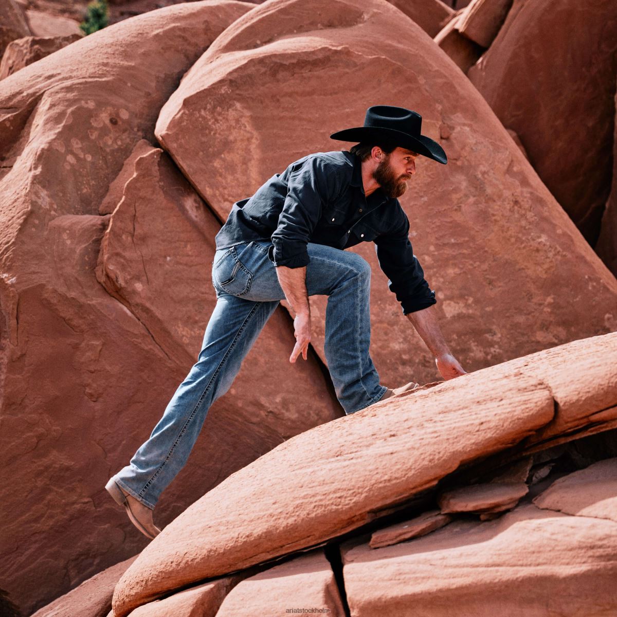 bottnar Ariat m7 slim wesley straight jeans gaviota män F0484508