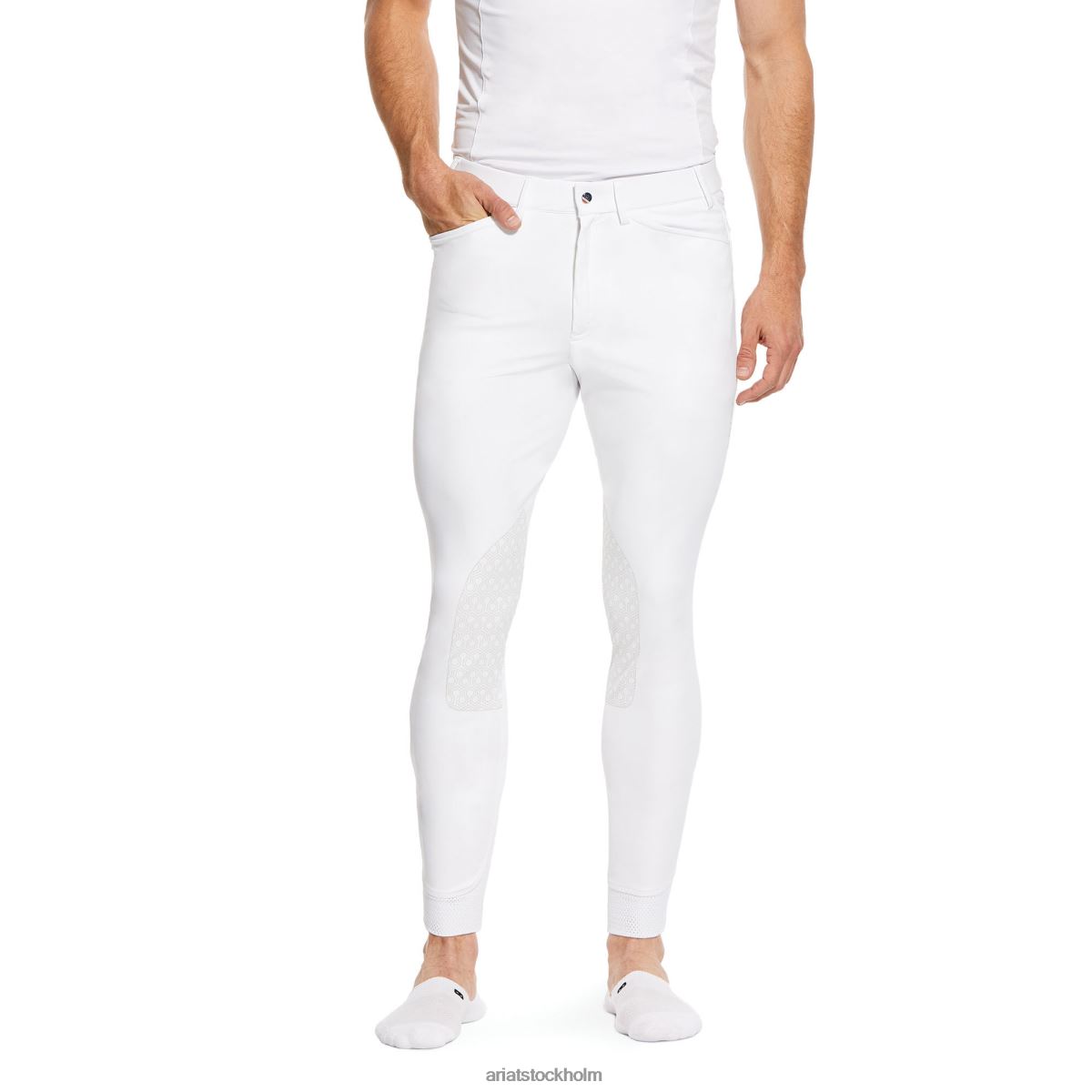bottnar Ariat tri faktor grepp knä patch ridbyxa vit män F04841672