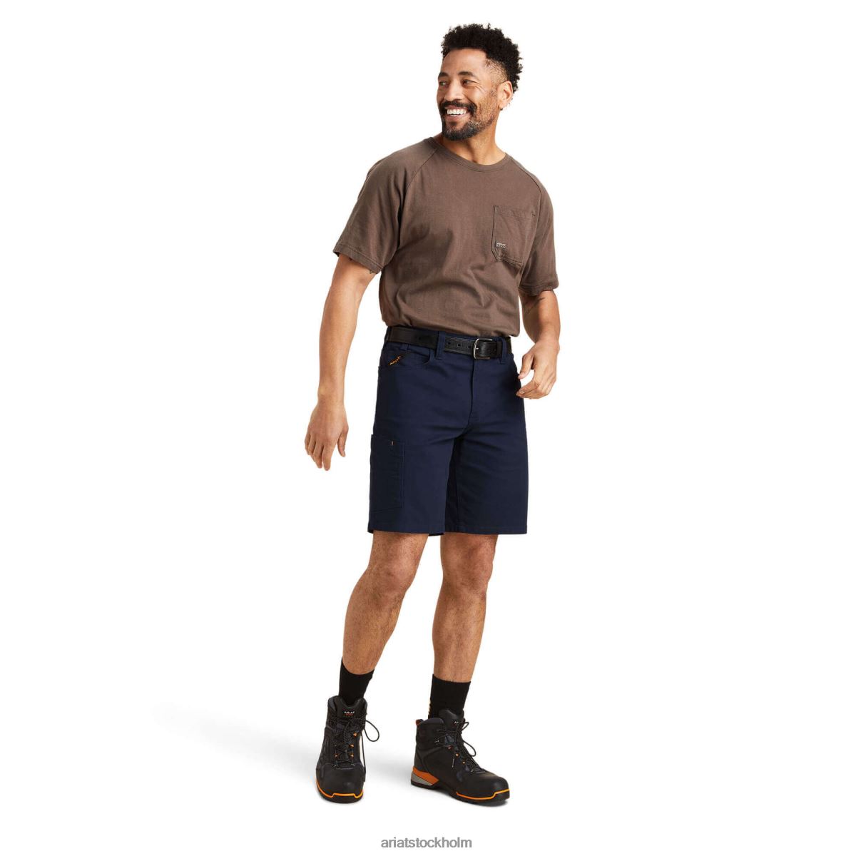 bottnar Ariat armeringsjärn durastretch gjort tuff kort Marin män F04841766