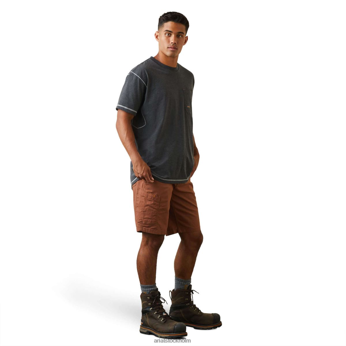 bottnar Ariat armeringsjärn durastretch gjort tuff kort sequoia män F04841759