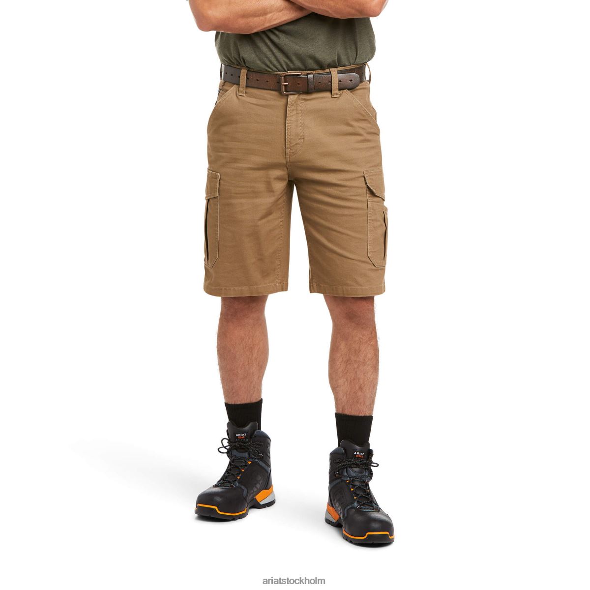 bottnar Ariat armeringsjärn durastretch gjort tuff last kort fält khaki män F0484536