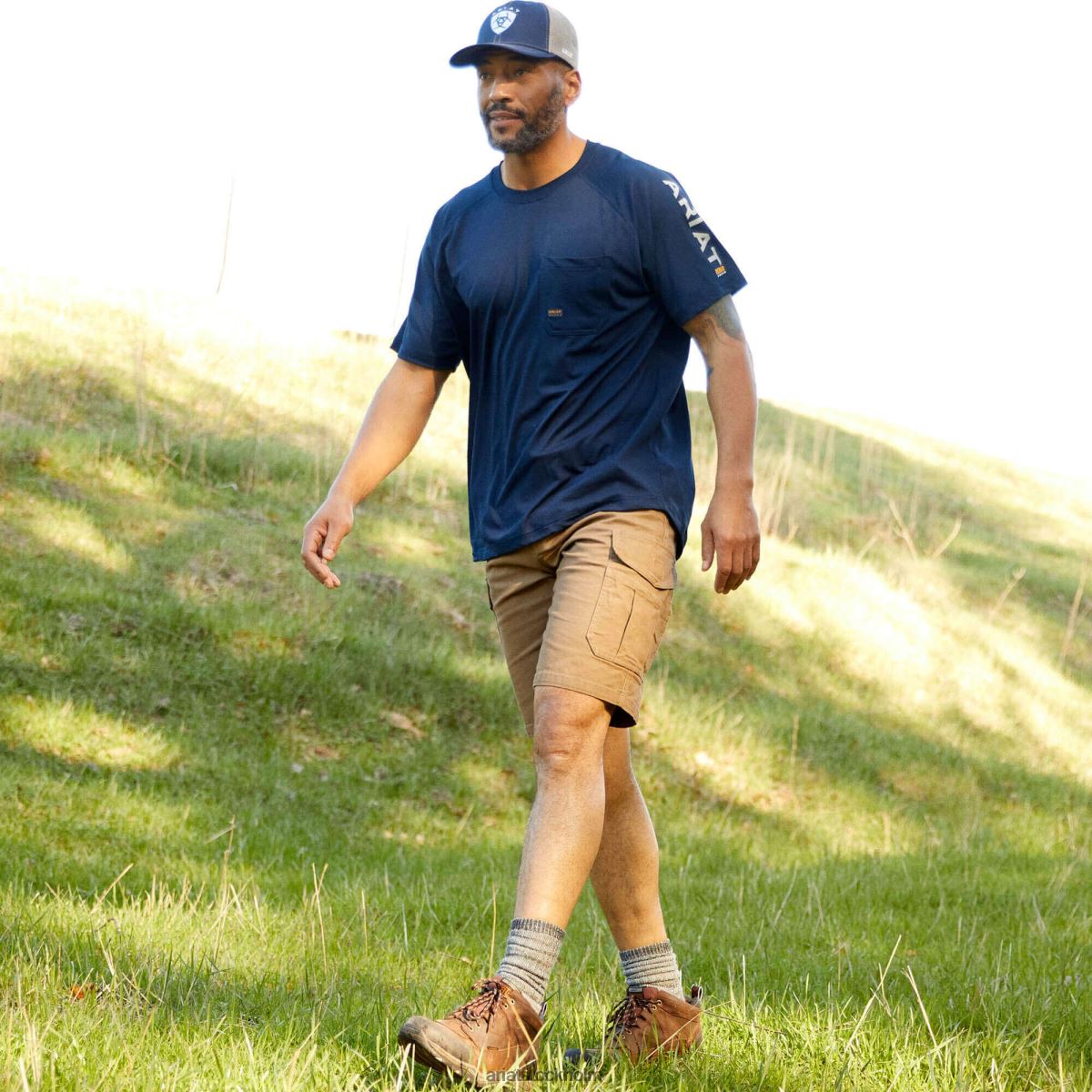 bottnar Ariat armeringsjärn durastretch gjort tuff last kort fält khaki män F0484536