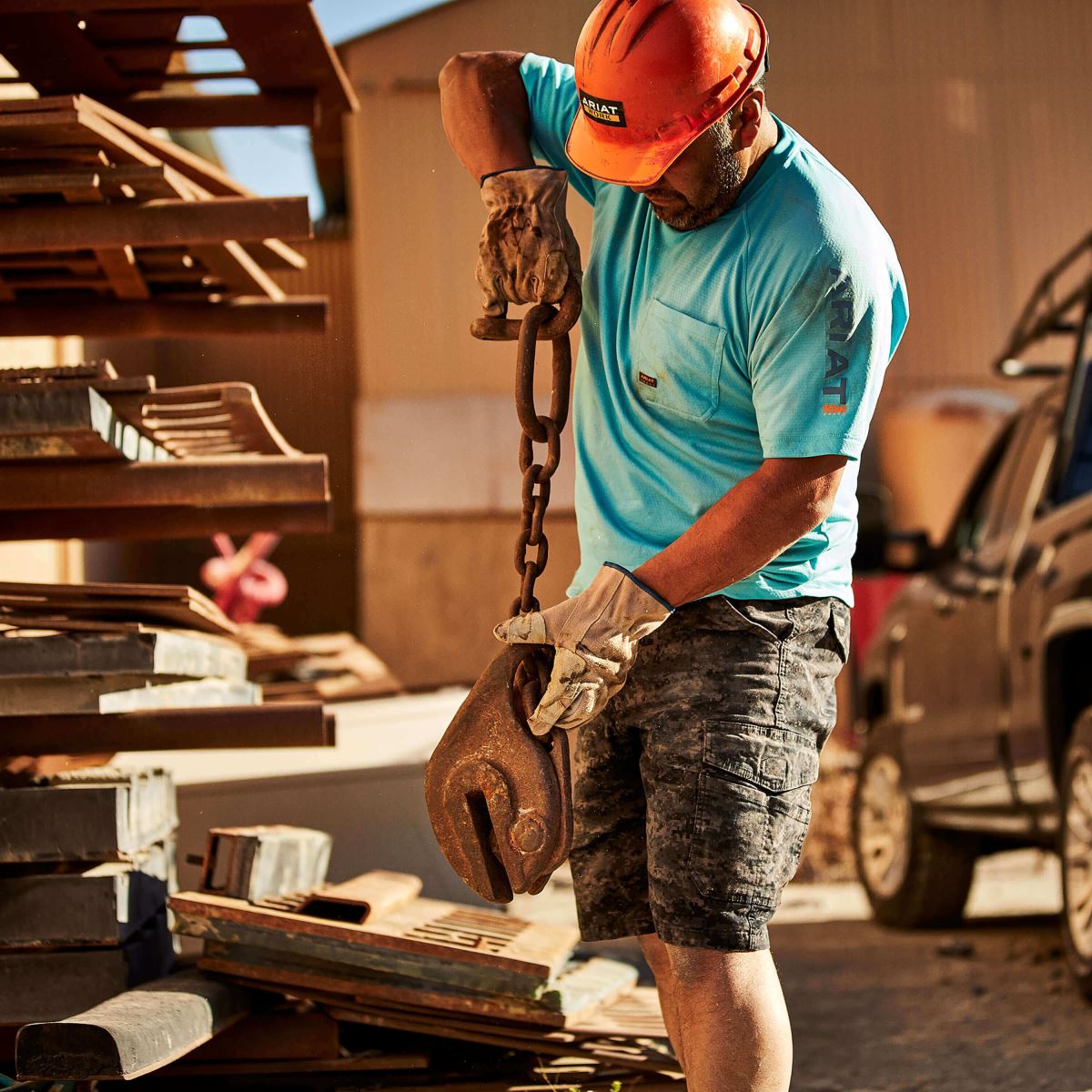 bottnar Ariat armeringsjärn durastretch gjort tuff last kort svart digi camo män F0484546