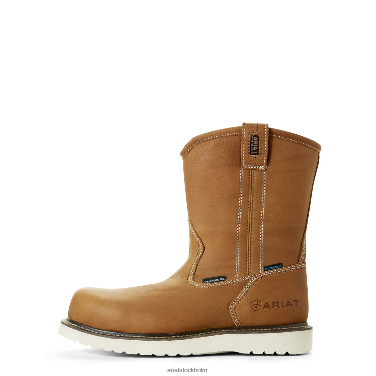 Skodon Ariat armeringsjärn wedge pull-on vattentät komposit tå arbetsstövel gyllene grizzly män F0484302